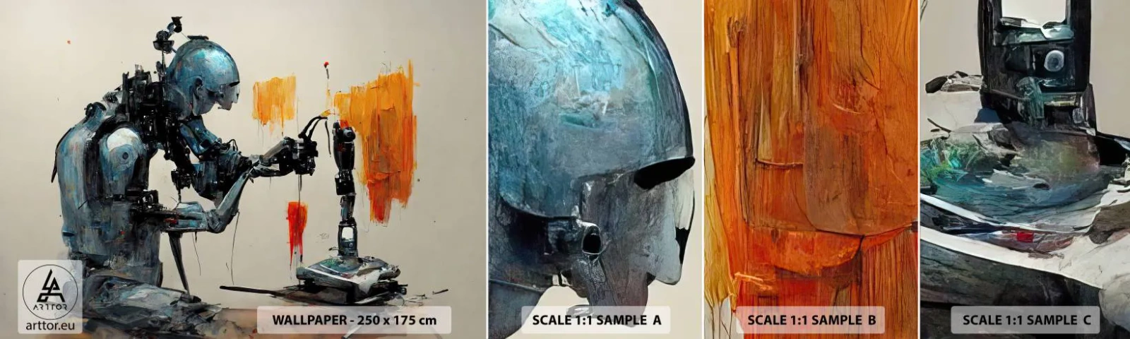 Fotótapéta Minta Öntapadós Deluxe Sticker - Már holnap... - Művész, Mesterséges intelligencia, Robot - 100x30 cm