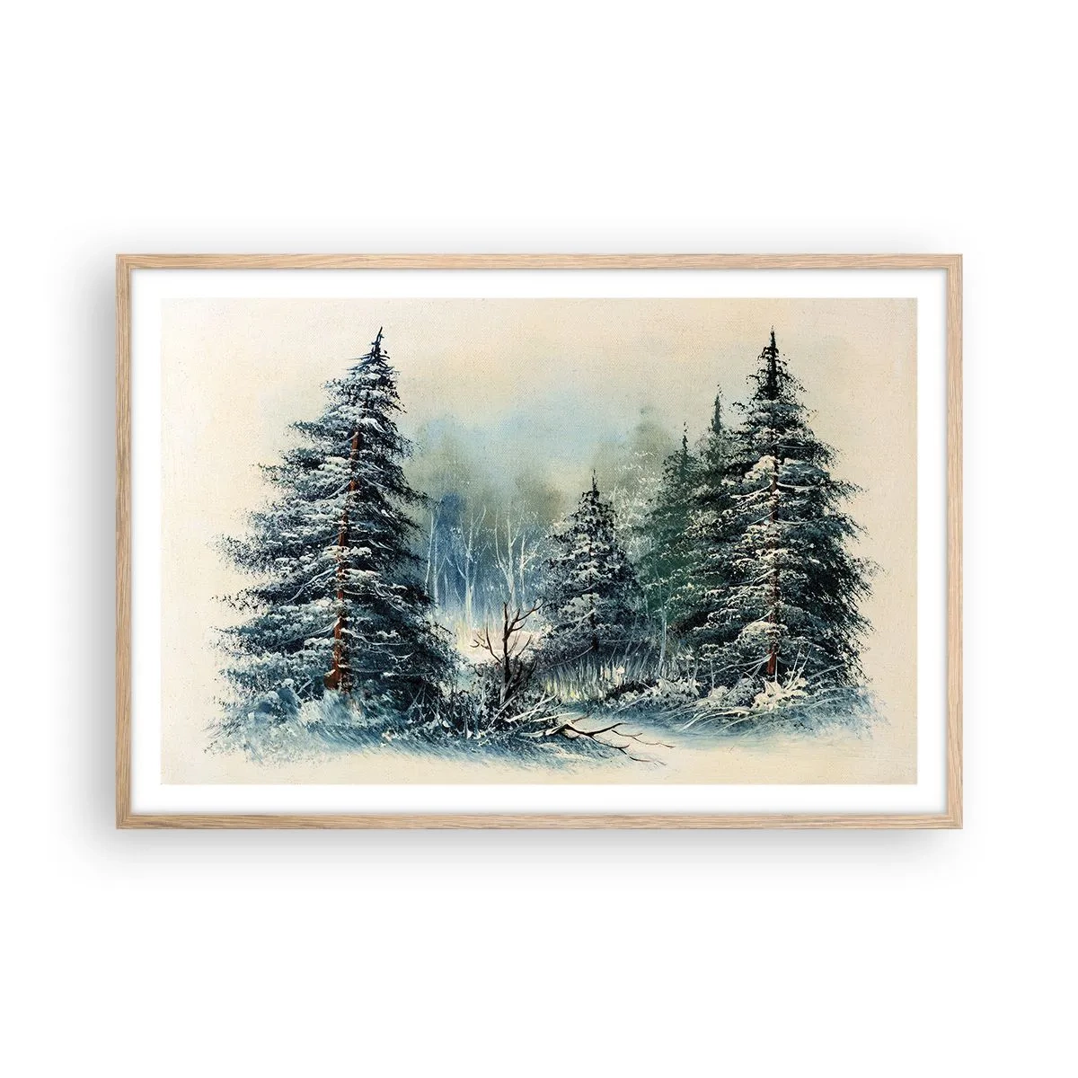 Poszter világos tölgy keretben - Karácsonyra készen - 91x61 cm