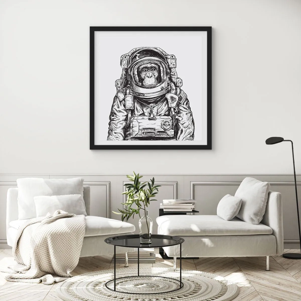 Poszter fehér keretben - Alternatív evolúció - 50x50 cm