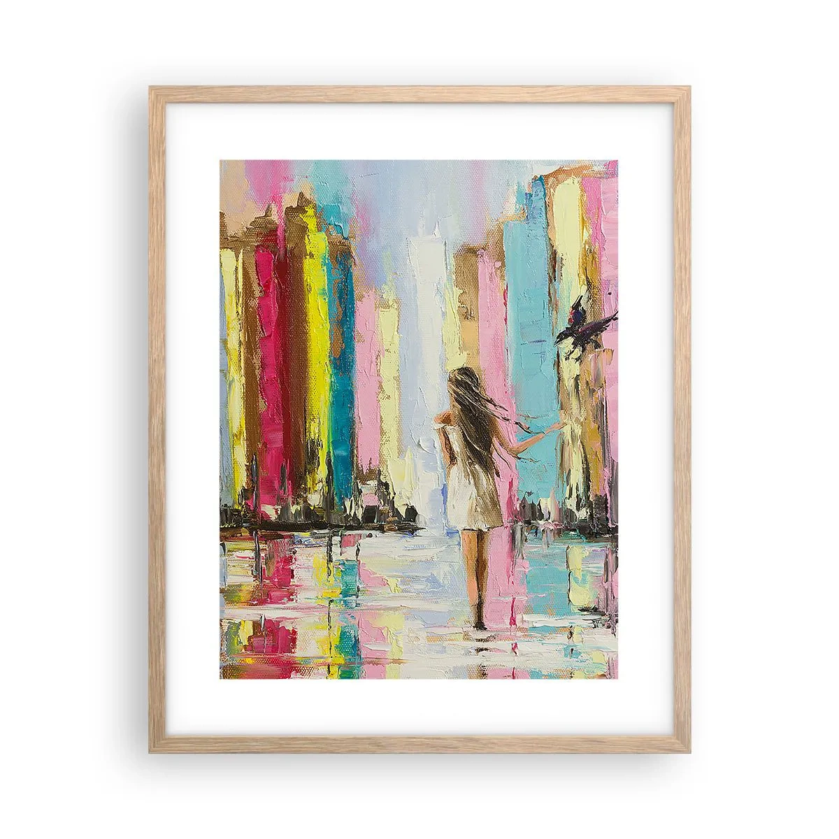 Poszter világos tölgy keretben - Kövessél - 40x50 cm