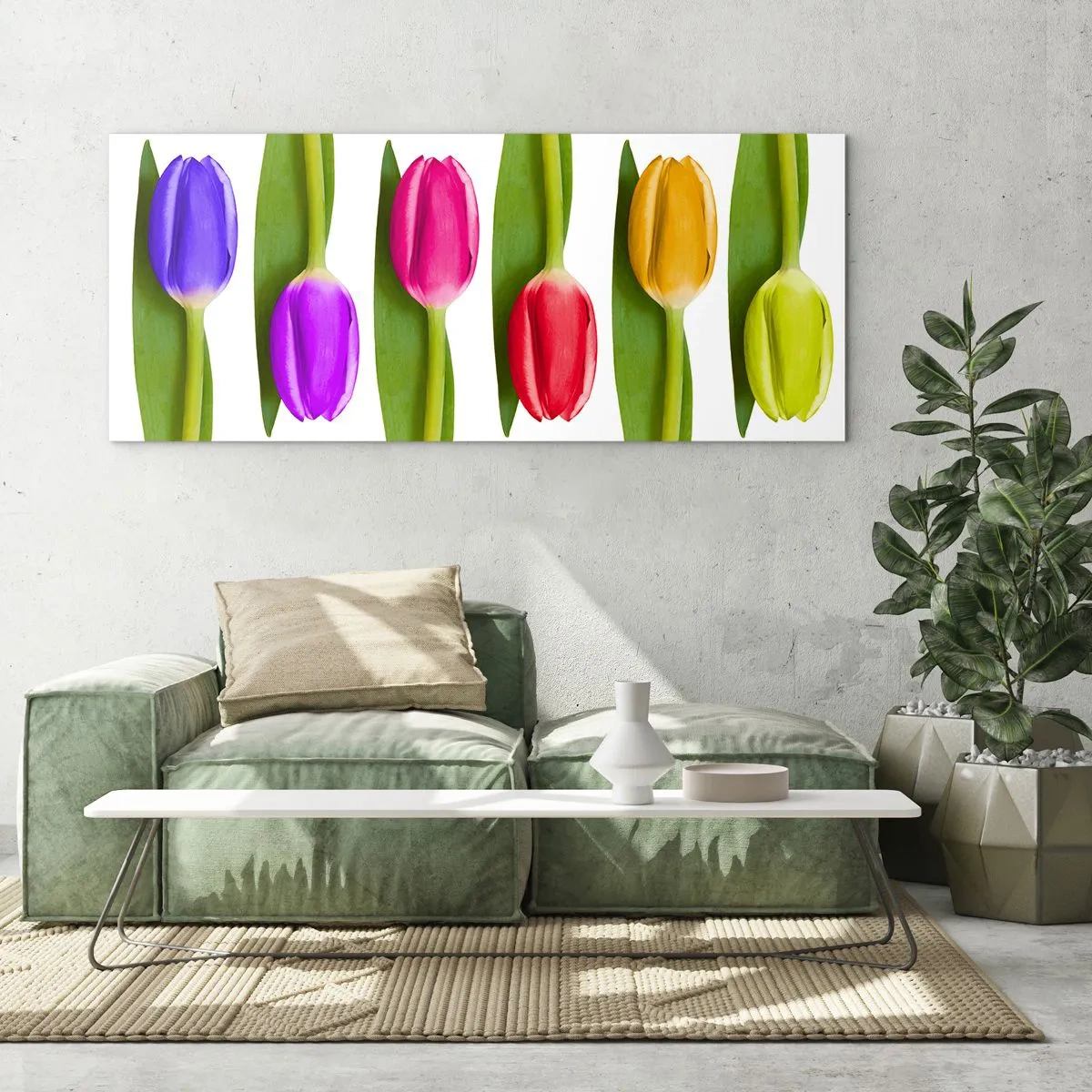 Üveg kép - Szivárvány kompozíció - 140x50 cm