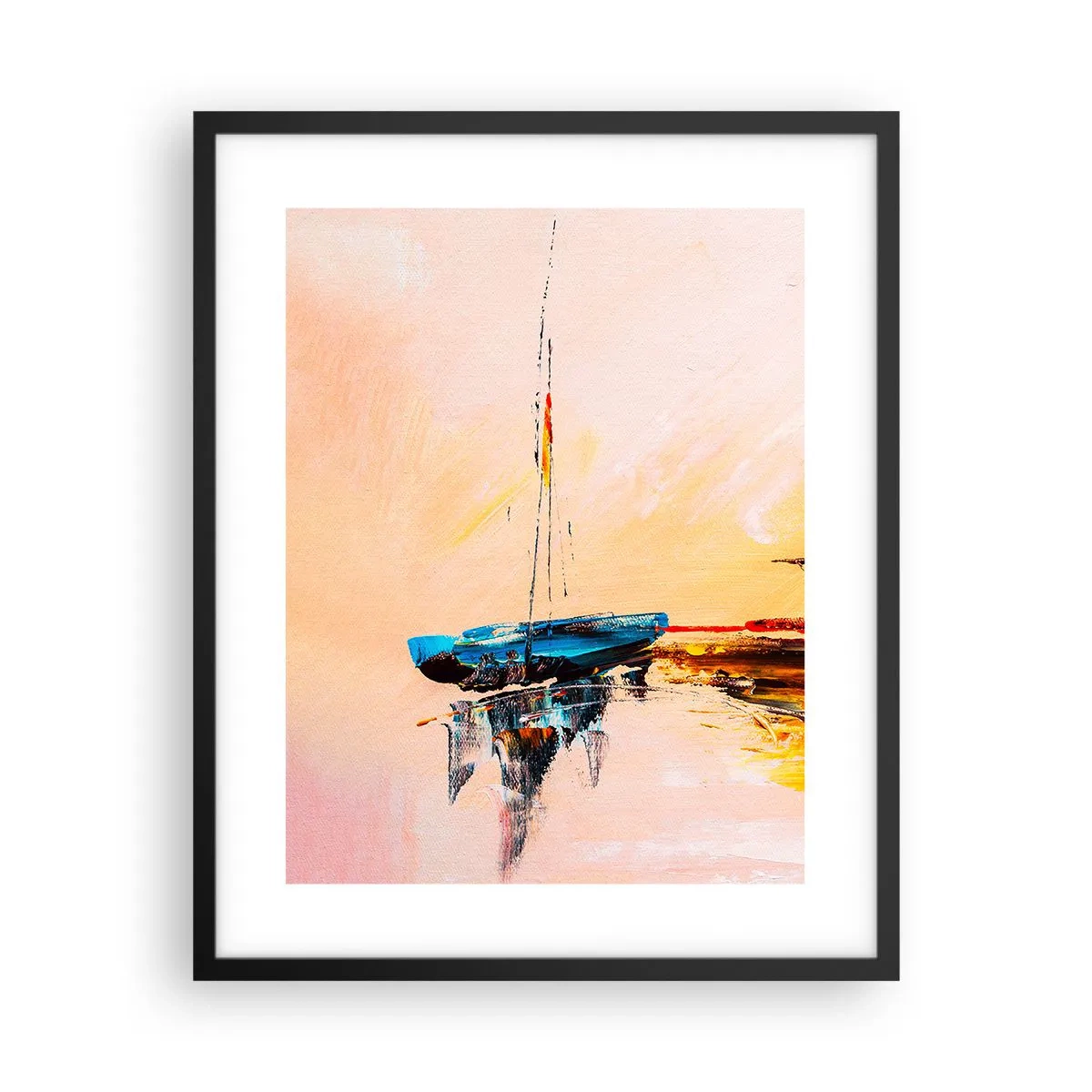 Poszter fehér keretben - Egy este a kikötőben - 40x50 cm