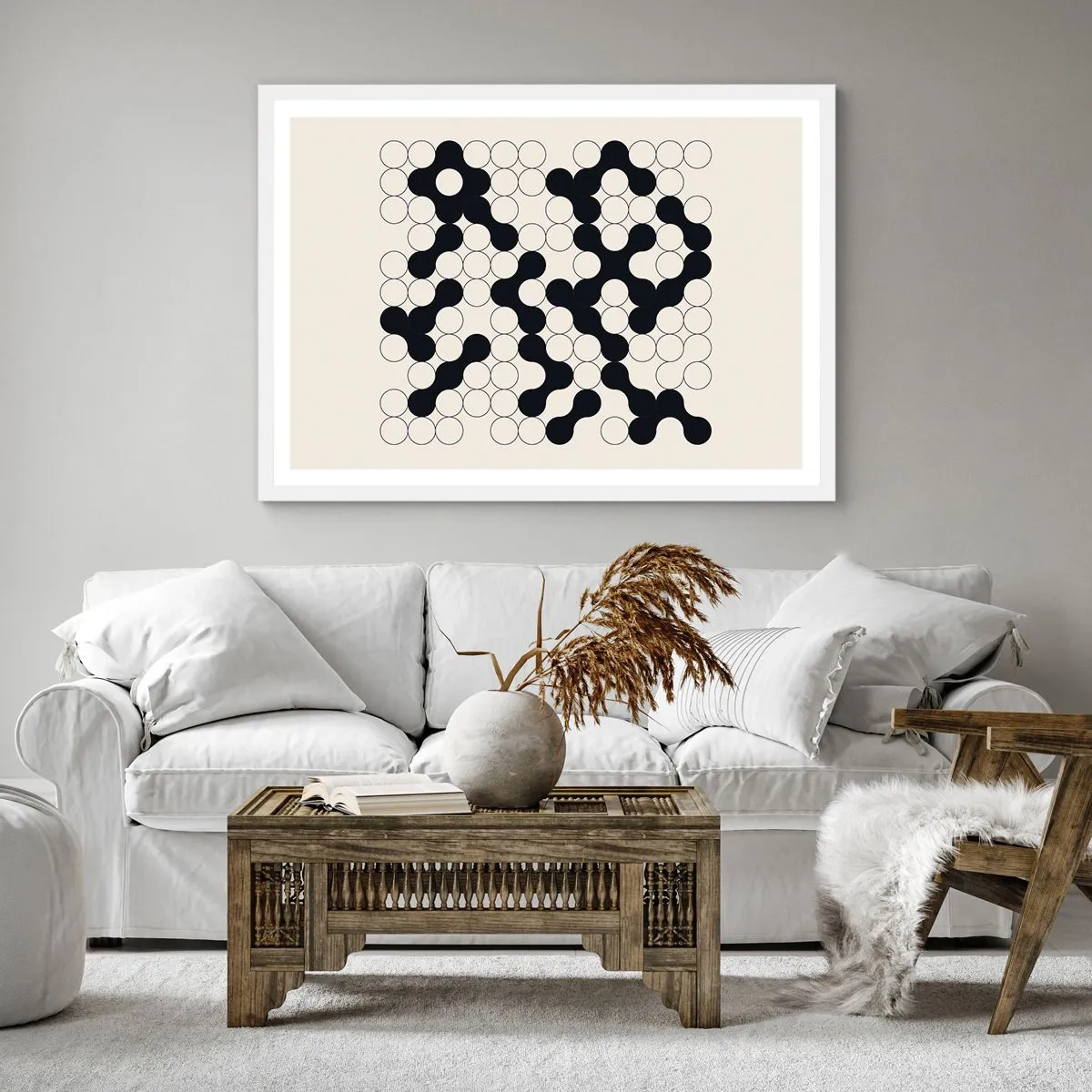 Poszter fekete keretben - Kínai játék - variáció - 60x60 cm