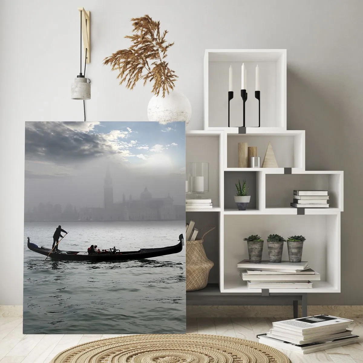 Üveg kép - Egy mesés város vízből és ködből - 50x70 cm