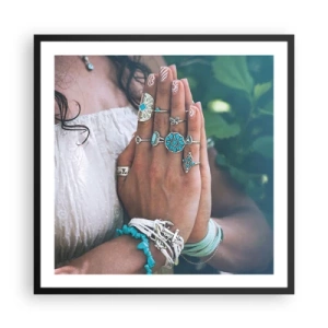 Poszter fehér keretben - Üdvözöljük a lét középpontjában - 60x60 cm