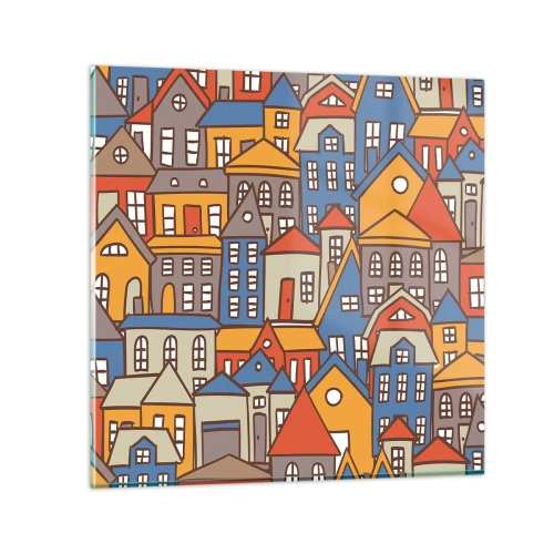 Üveg kép - A ház mögött van a ház - 50x50 cm