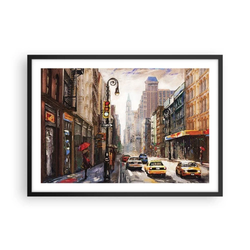 Poszter fehér keretben - New York – esőben is színes - 70x50 cm