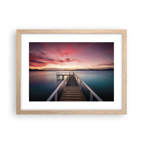 Poszter világos tölgy keretben - Az este szelíd lángja - 40x30 cm