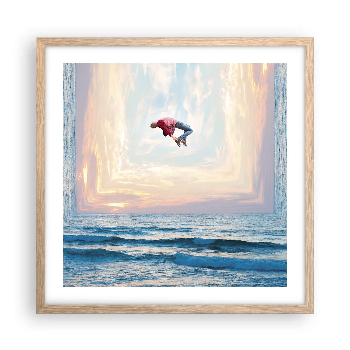 Poszter világos tölgy keretben - Egy másik dimenzióba - 50x50 cm