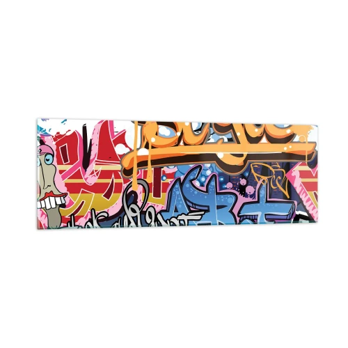 Üveg kép - Falfestmények, falfestmények, falfestmények... - 90x30 cm