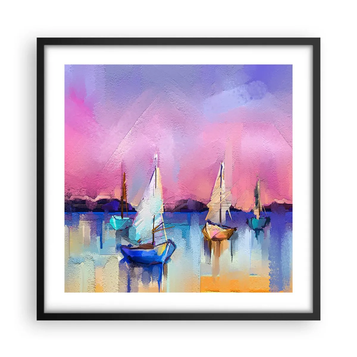 Poszter fehér keretben - Irány: széles vizek - 50x50 cm