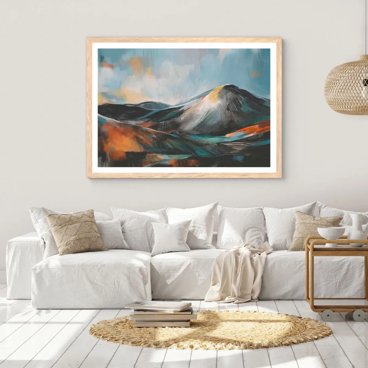 Poszter világos tölgy keretben - Nyers és gyönyörű - 70x50 cm