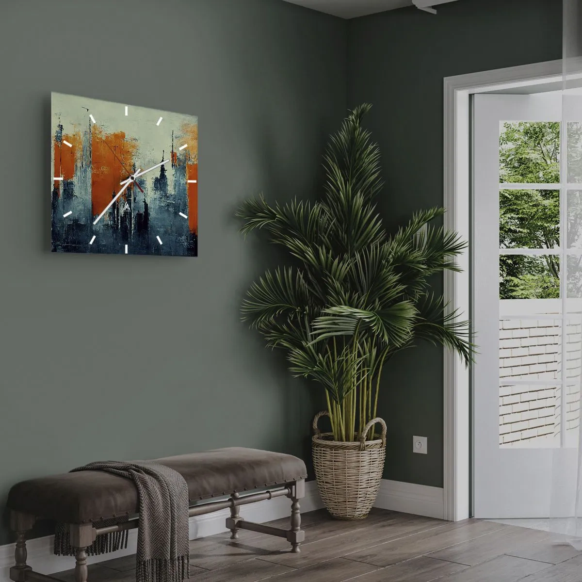 Falióra, Óra - Kortárs tájkép - 30x30 cm