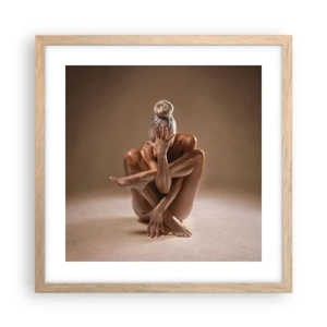 Poszter világos tölgy keretben - A test és a lélek egysége - 40x40 cm