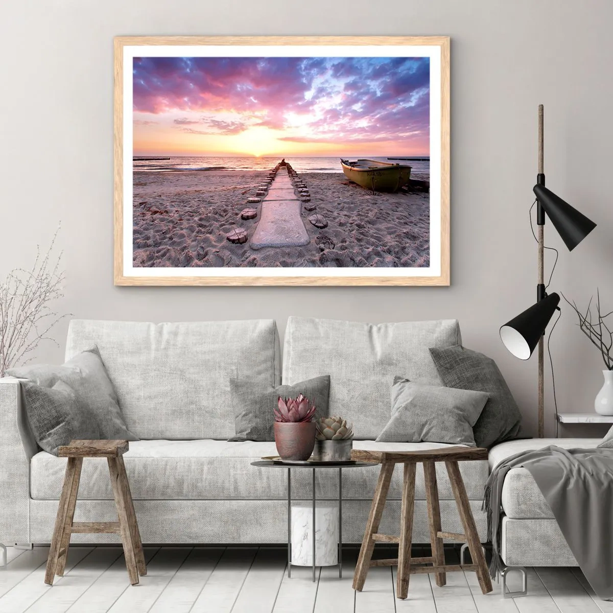 Poszter világos tölgy keretben - Egy pillanatnyi mély élmény - 91x61 cm