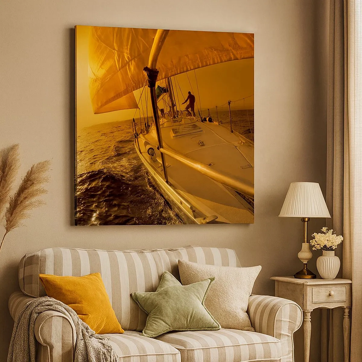 Vászonkép - Arany este egy színes nap után - 30x30 cm