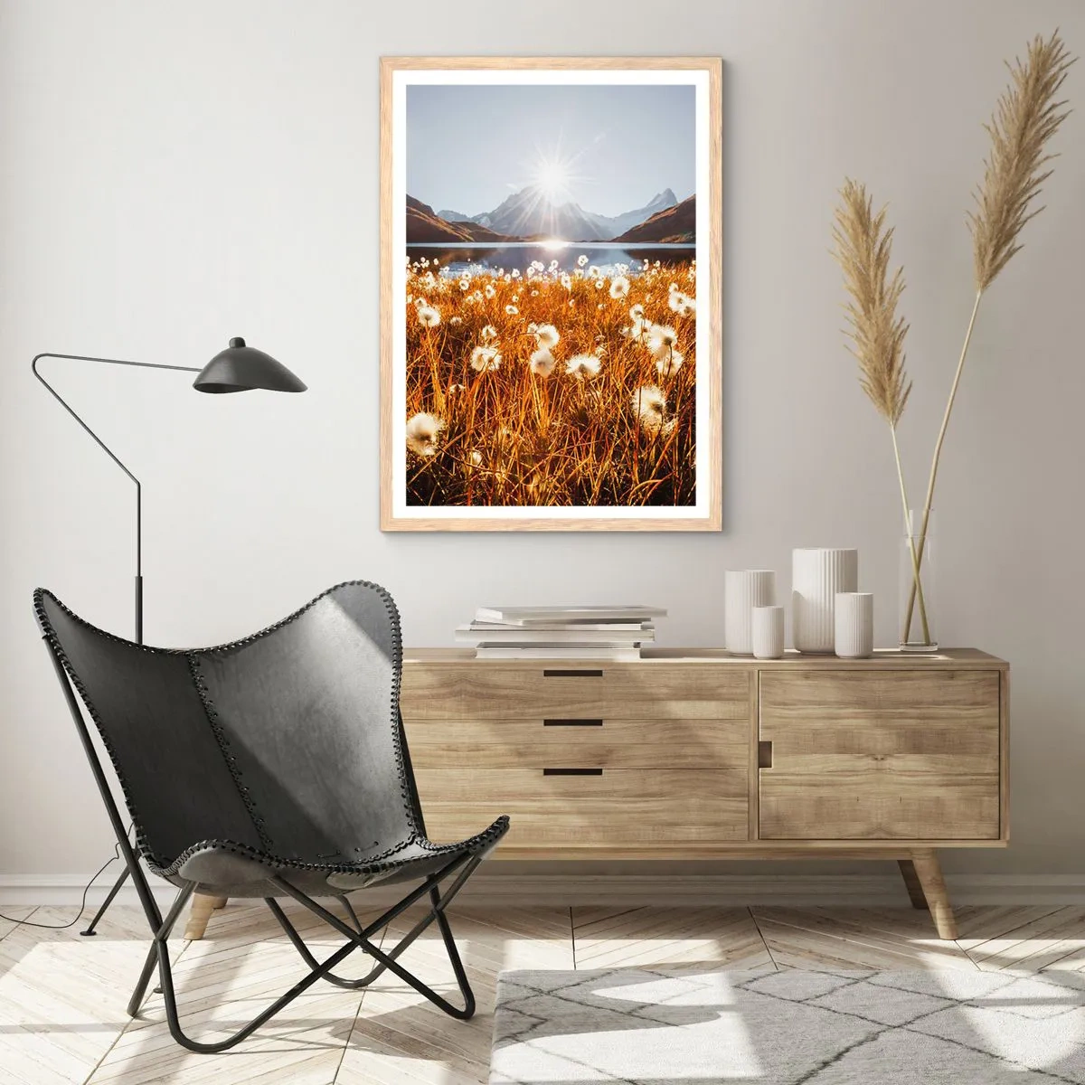 Poszter világos tölgy keretben - Szikla keménysége, fű lágysága - 61x91 cm