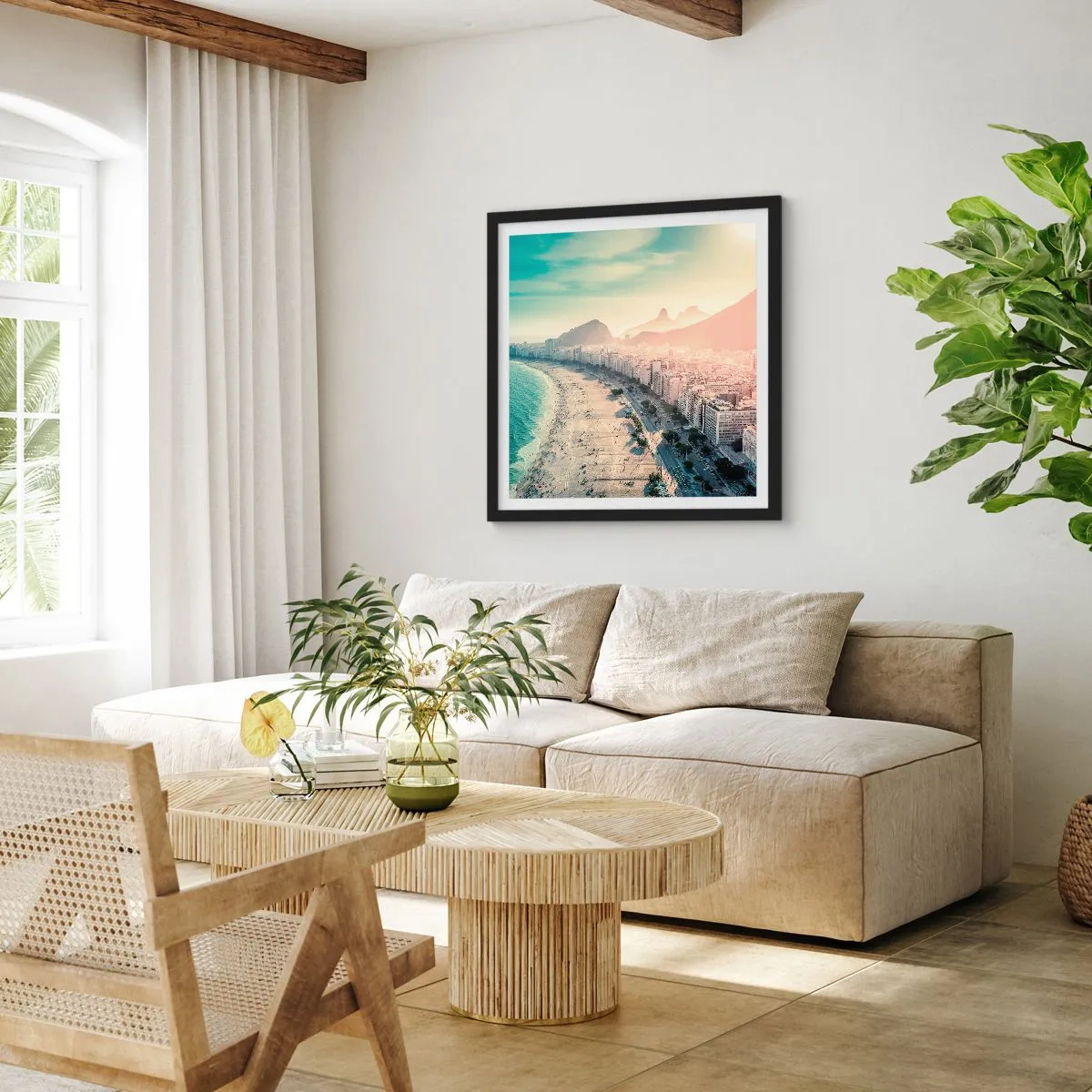 Poszter fehér keretben - Örökös nyaralás Rióban - 40x40 cm