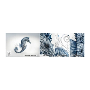 Fotótapéta Minta Öntapadós Deluxe Sticker - A természet finom tréfája - csikóhal, Tengerpart, korallzátony - 100x30 cm