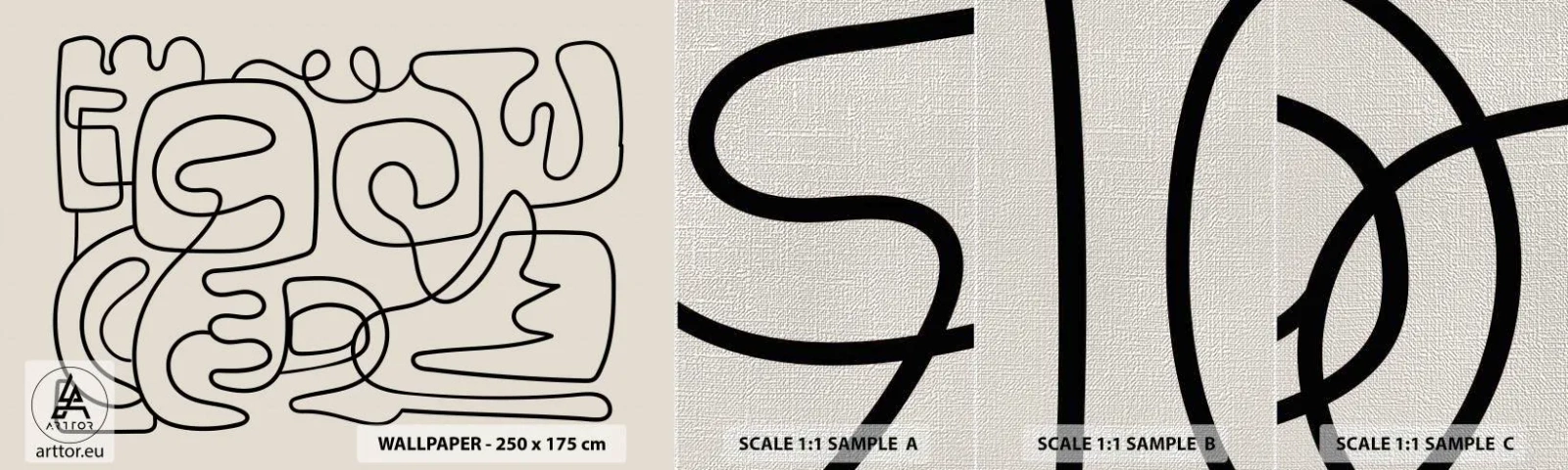 Fotótapéta Minta Premium Canvas - A nyomonkövetésben - Absztrakció, Darab, Lineart - 100x30 cm