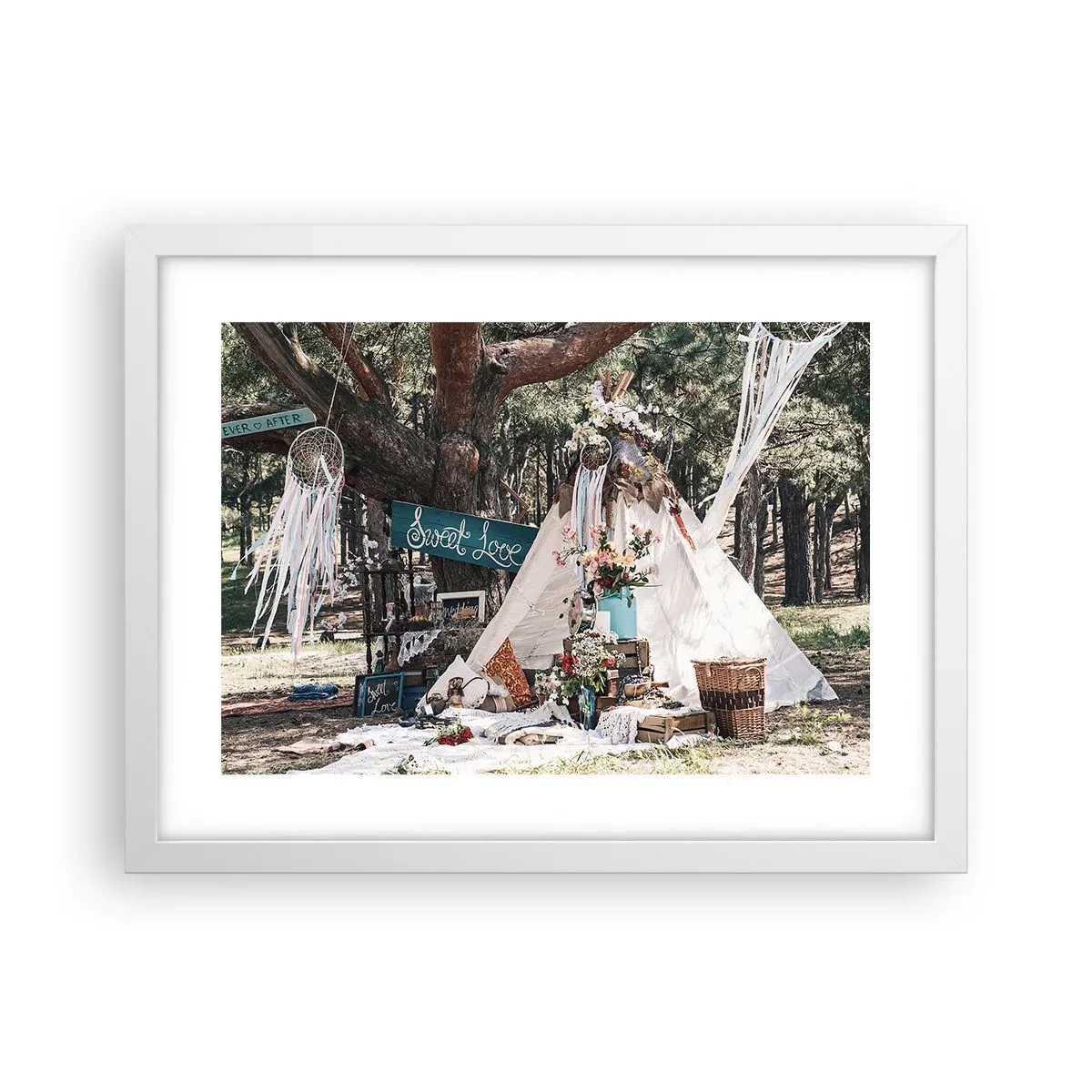 Poszter fekete keretben - Make love… - 40x30 cm