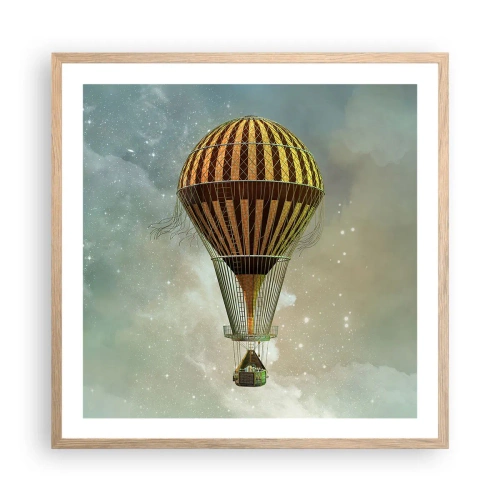 Poszter világos tölgy keretben - Úttörő járatok - 60x60 cm