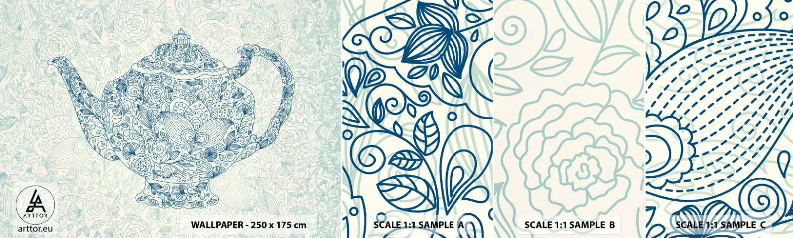 Fotótapéta Minta Öntapadós Deluxe Sticker - Tea varázsa - Kancsó, Tea, Konyha - 100x30 cm