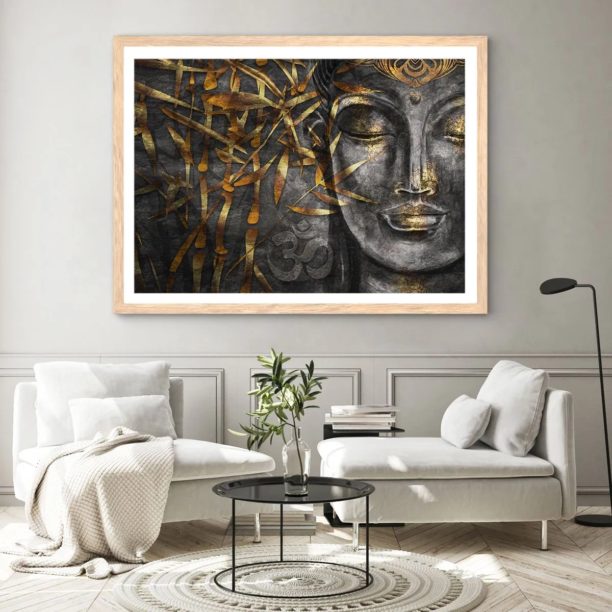 Poszter világos tölgy keretben - Érezd a nyugalmat - 91x61 cm