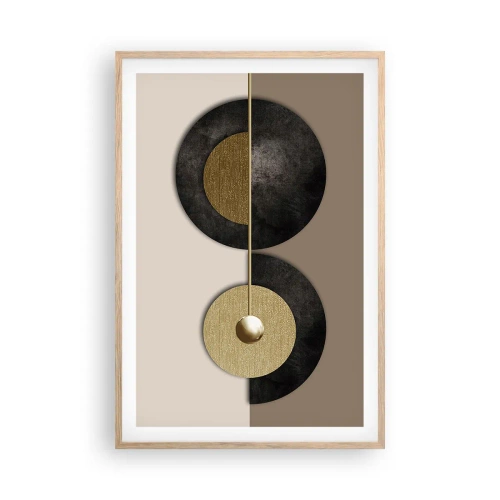 Poszter világos tölgy keretben - Variációk egy kör körül - 61x91 cm