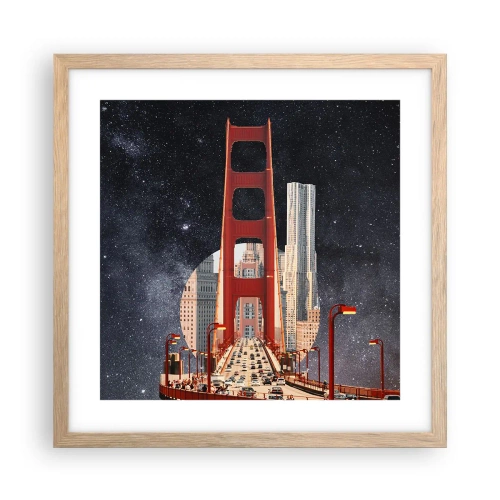 Poszter világos tölgy keretben - Mindig a középpontban - 40x40 cm