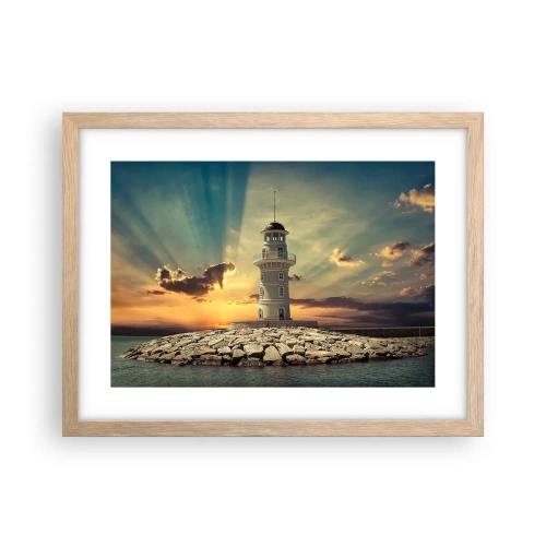 Poszter világos tölgy keretben - Fény - Jóság - Szépség - 40x30 cm