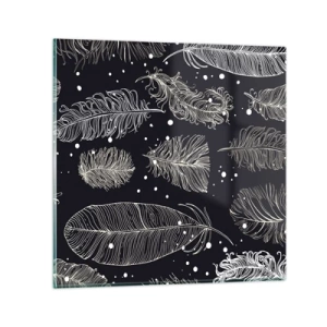 Üveg kép - Tollas csipke - 70x70 cm