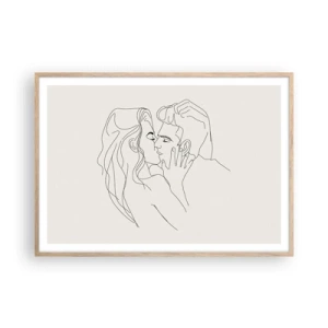 Poszter világos tölgy keretben - Összegabalyodva az érzésben - 100x70 cm