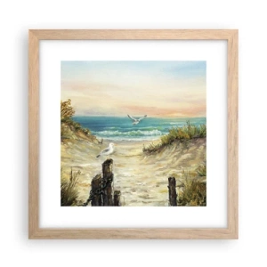 Poszter világos tölgy keretben - Szélcsend - 30x30 cm