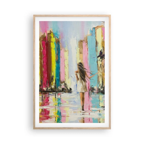 Poszter világos tölgy keretben - Kövessél - 61x91 cm
