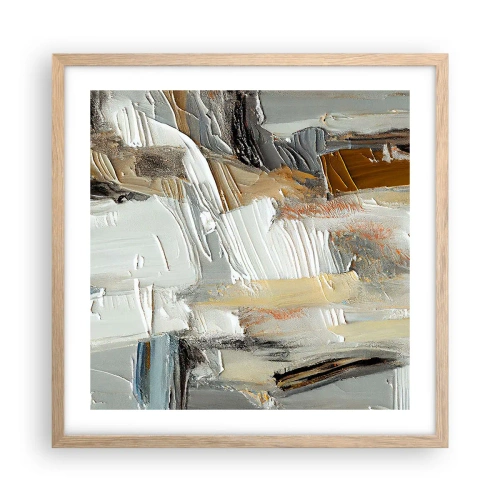 Poszter világos tölgy keretben - Színes rétegződés - 50x50 cm