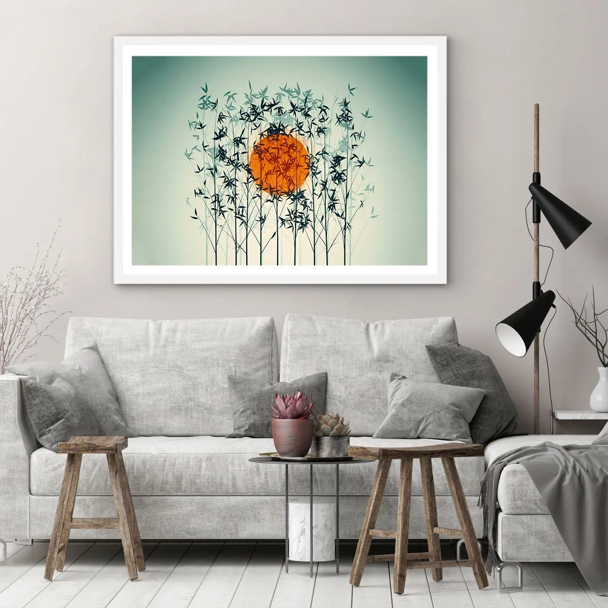 Poszter fekete keretben - Japán nap - 50x40 cm