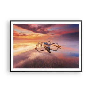 Poszter fehér keretben - Egy trópusi este nyugalma - 100x70 cm