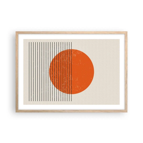 Poszter világos tölgy keretben - Mindig a nap - 70x50 cm