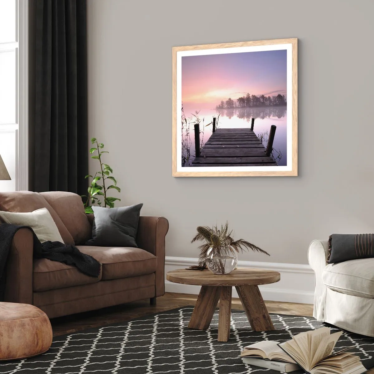 Poszter világos tölgy keretben - A lila ködből... - 60x60 cm