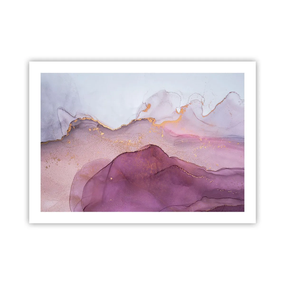 Poszter - Lila és orgonaszínű hullámok - 70x50 cm