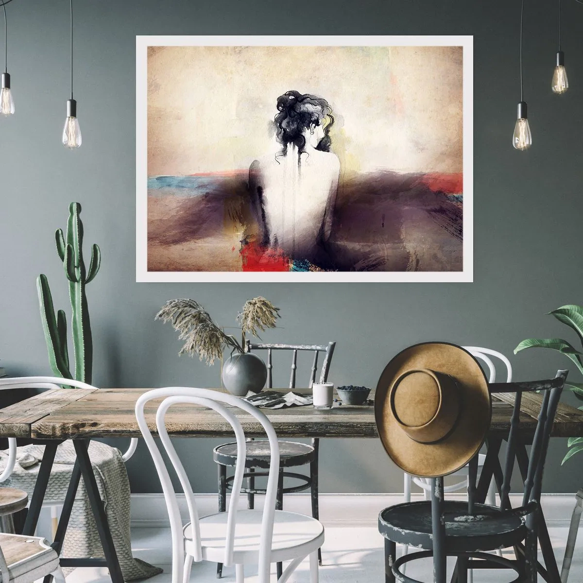 Poszter - Sima vonalak, ovális formák - 70x50 cm