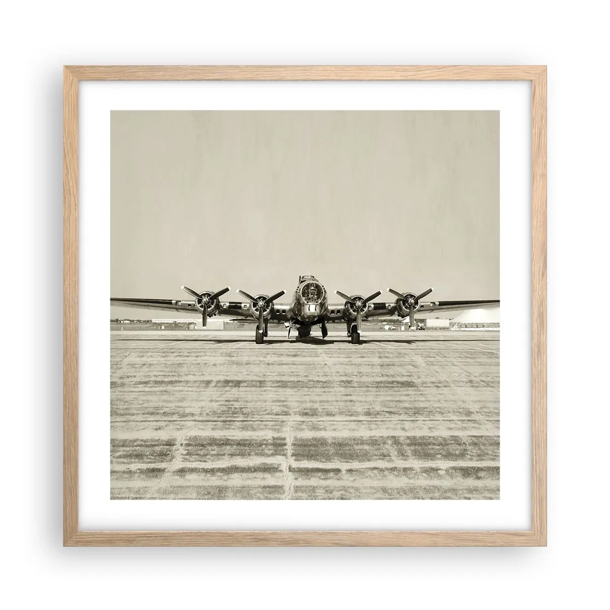 Poszter világos tölgy keretben - Mint mindig készen - 50x50 cm