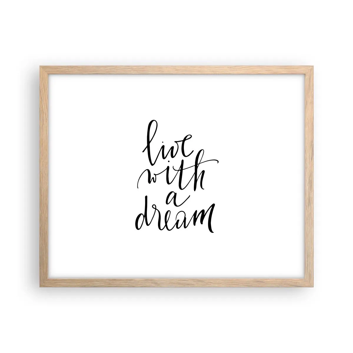 Poszter világos tölgy keretben - Természetesen - 50x40 cm