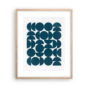 Poszter világos tölgy keretben - Körök és félkörök - 40x50 cm