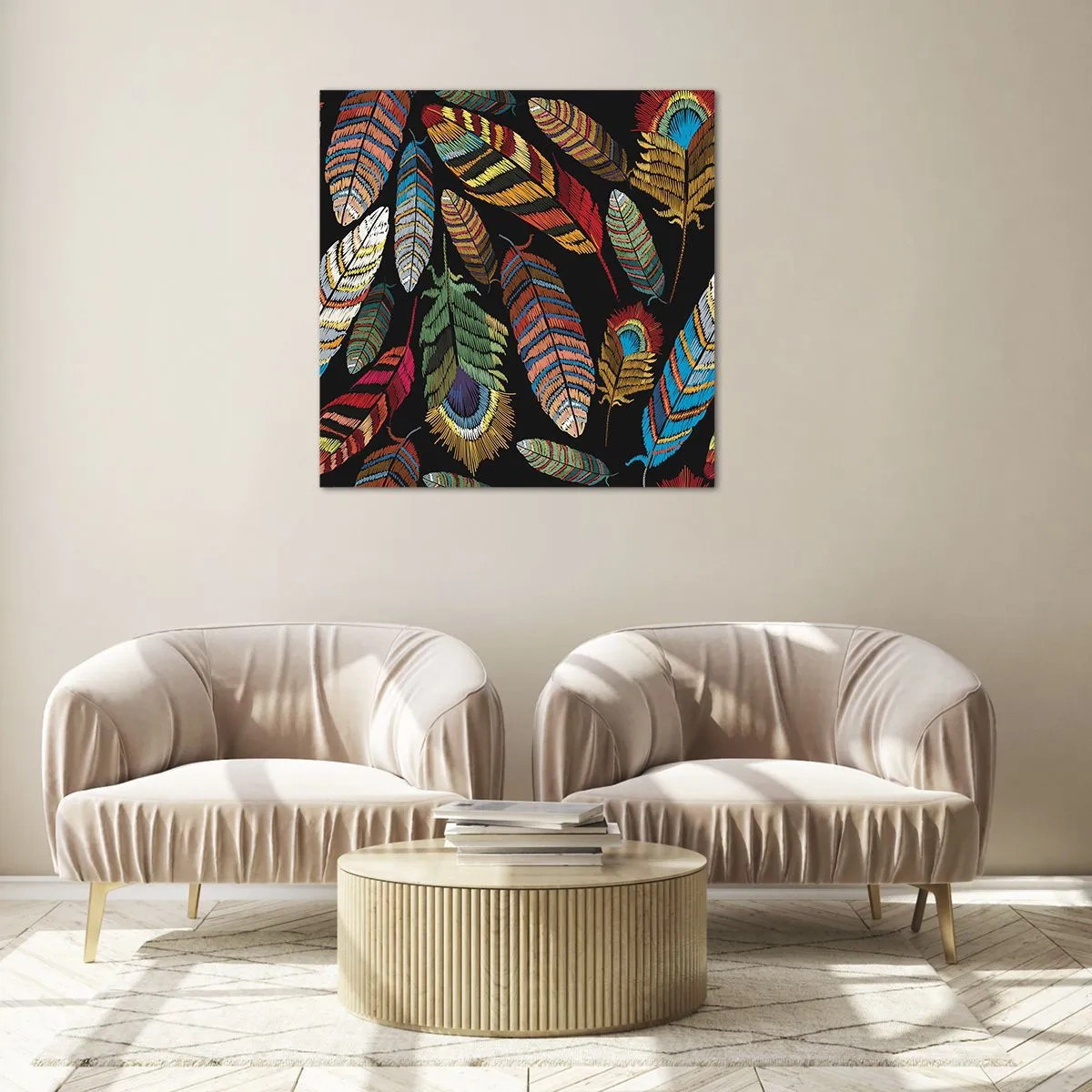 Üveg kép - A madárkarnevál - 40x40 cm