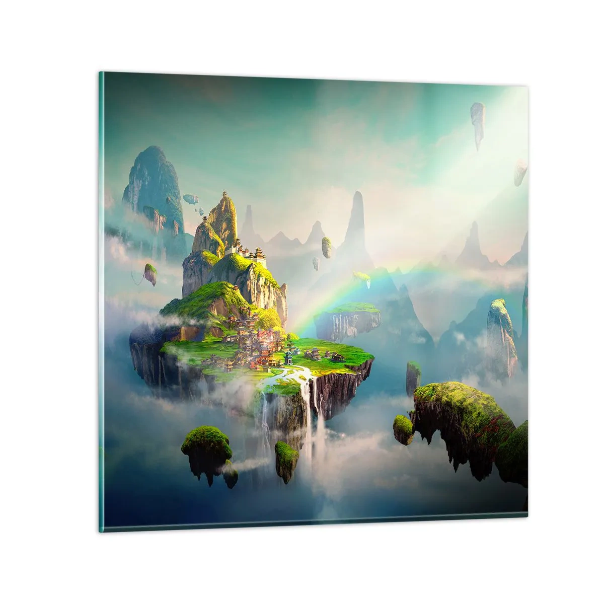 Üveg kép - Az ég közepén - boldog szigetek - 70x70 cm