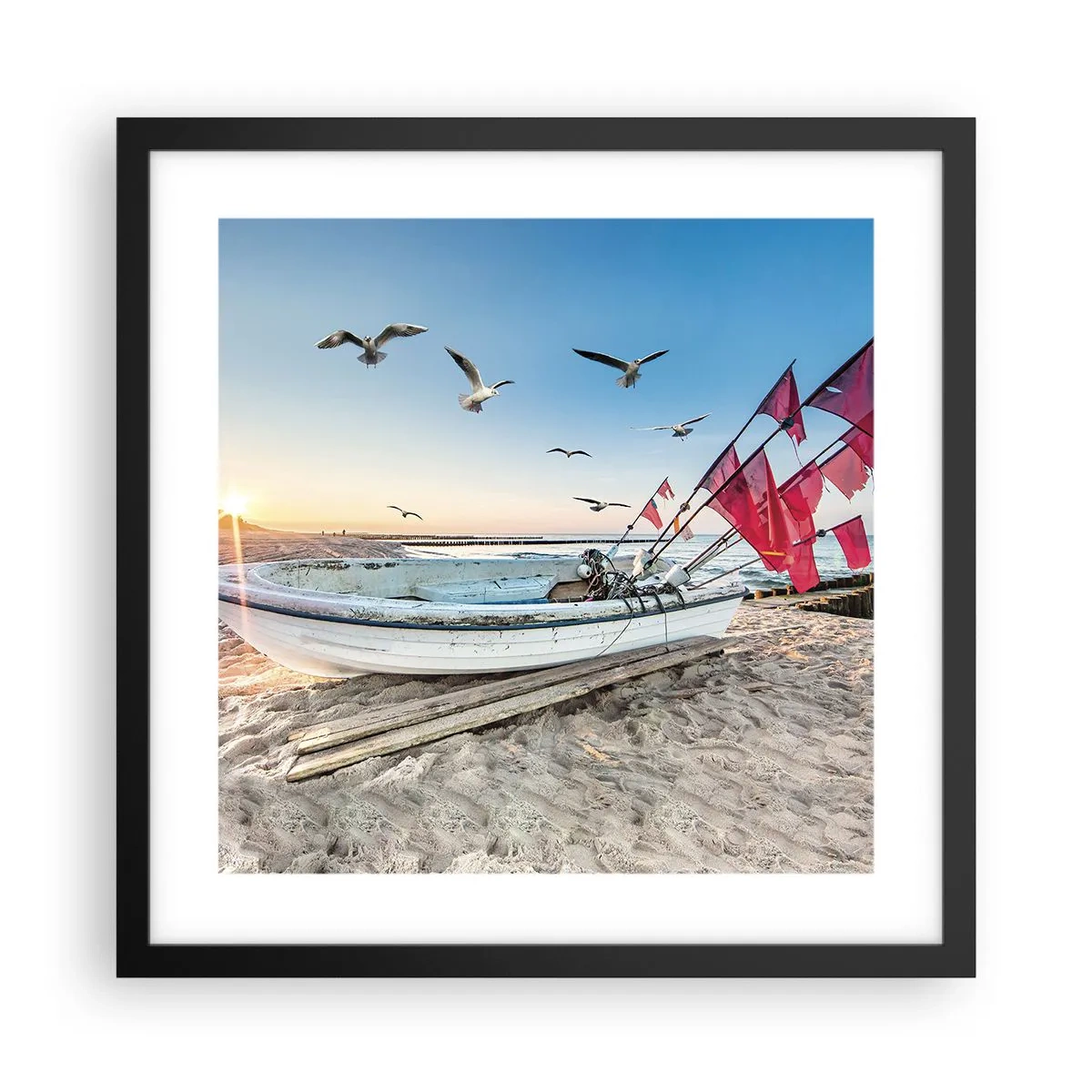 Poszter fehér keretben - Megérdemelt pihenés - 40x40 cm