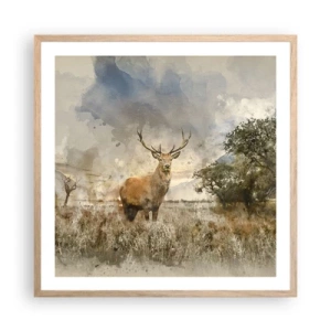 Poszter világos tölgy keretben - Becsület – erő – méltóság - 60x60 cm