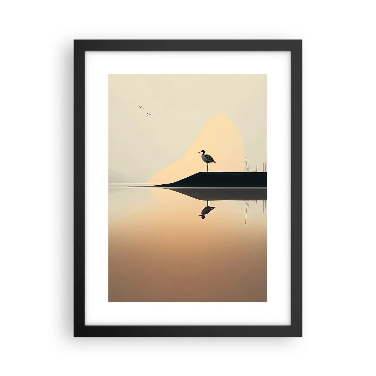 Poszter fehér keretben - Ember a tavon - 30x40 cm